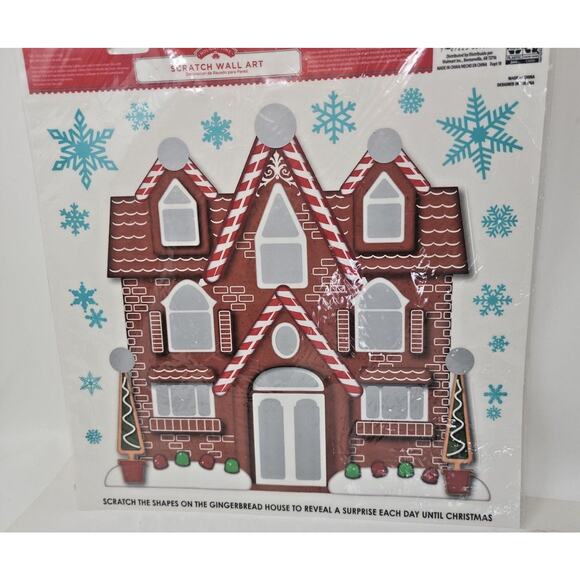 Holiday Time Scratch Wall Art Gingerbread House New in Package 12"x12" U13 - Picture 2 of 2
